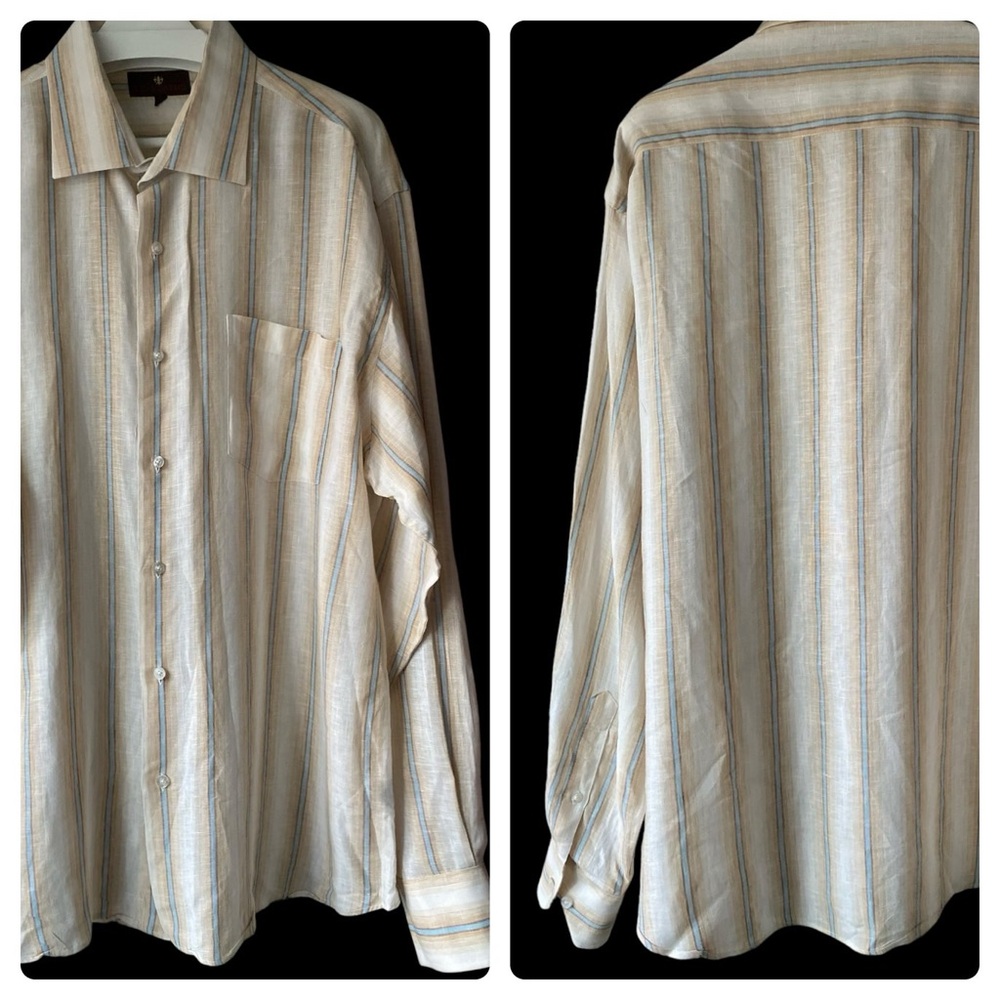 Erbario Toscano - Men’s 100% Linen Button Down Shirt - XXL
